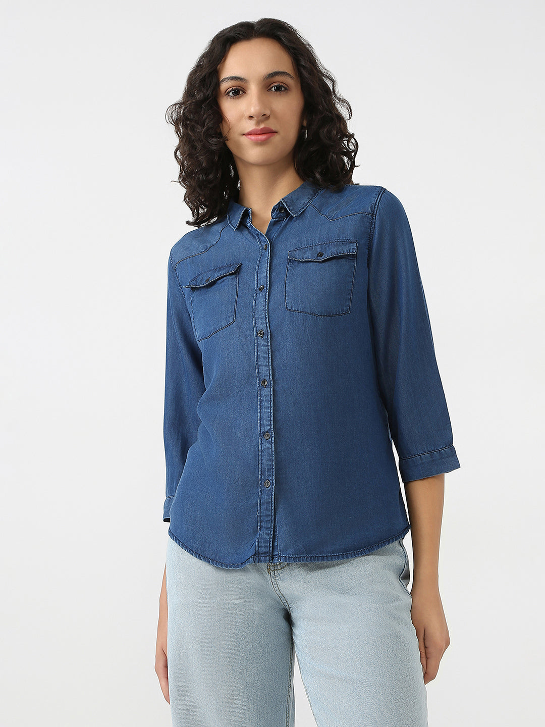 Women Slim Fit  Denim Shirts