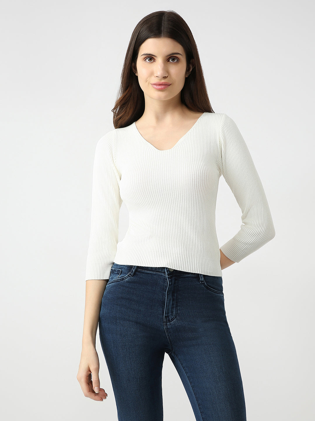 Women Slim Fit Solid Tops