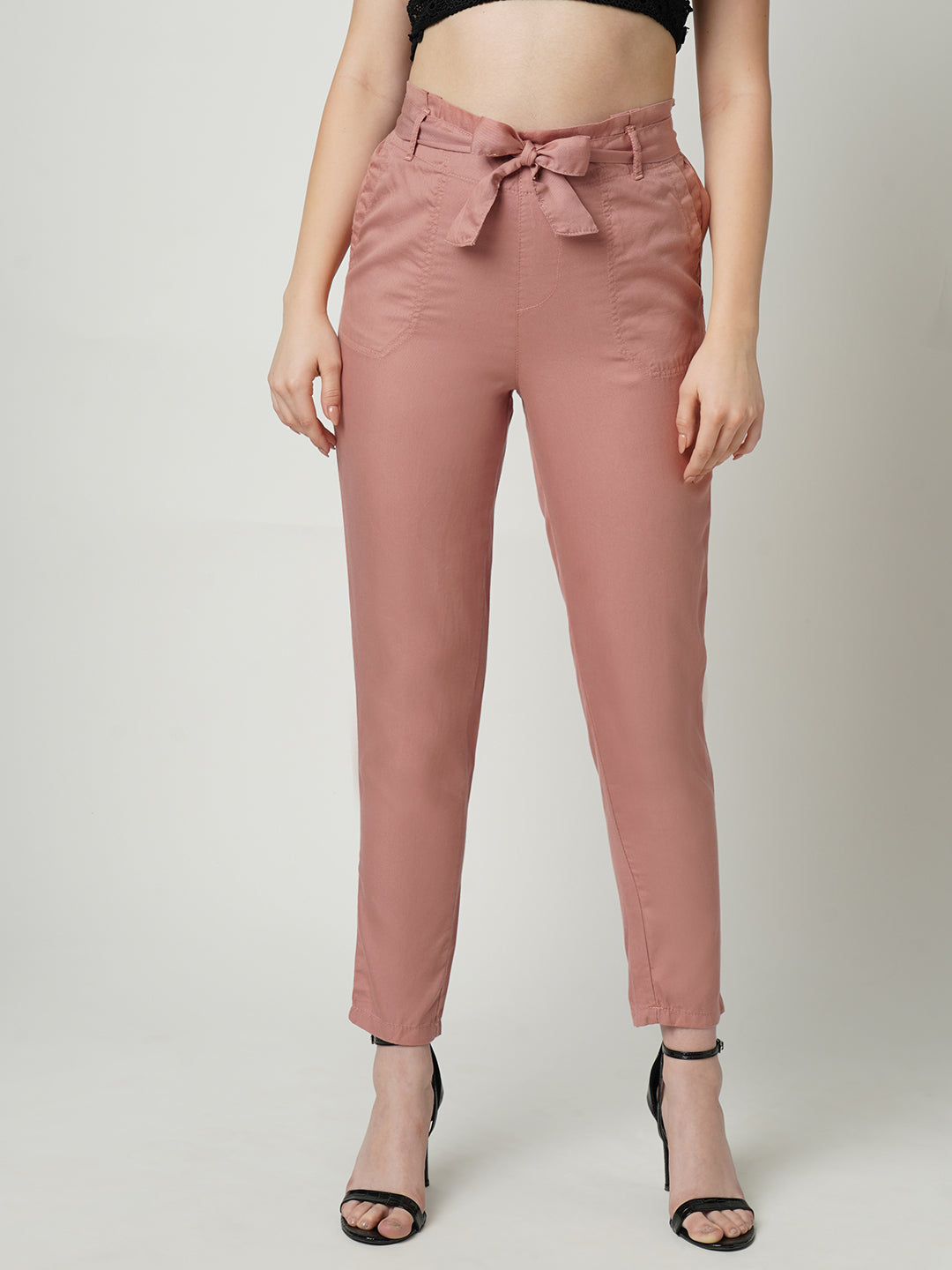 MAX Solid Pleat-Front Cropped Trousers | Max | Erramanzil | Hyderabad