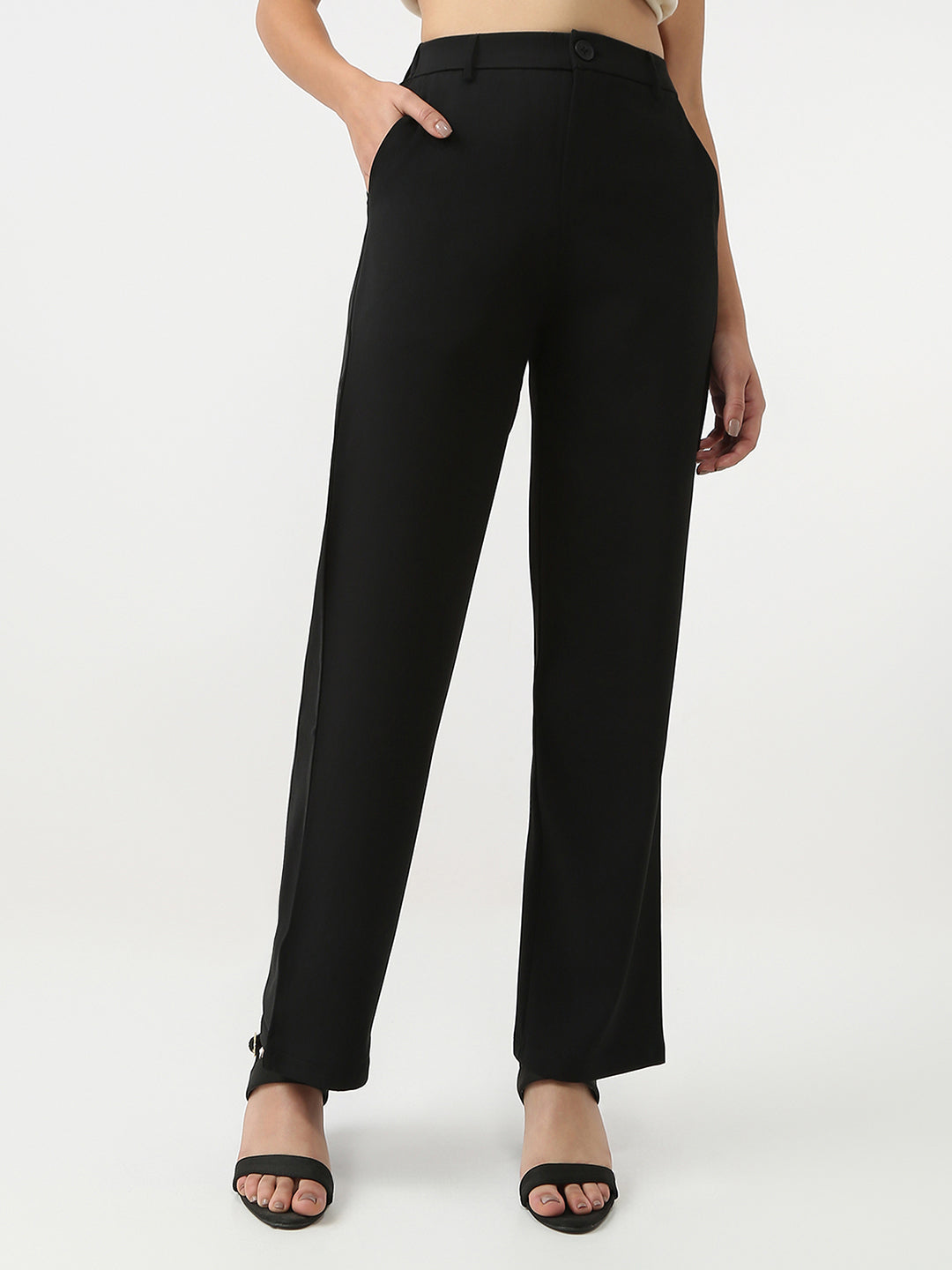 Women High Rise Wide Leg Trousers