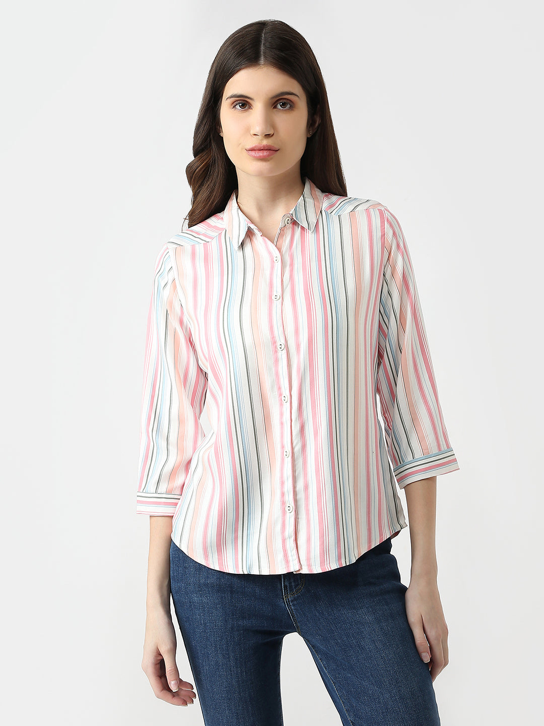 Women Slim Fit Striped Shirt