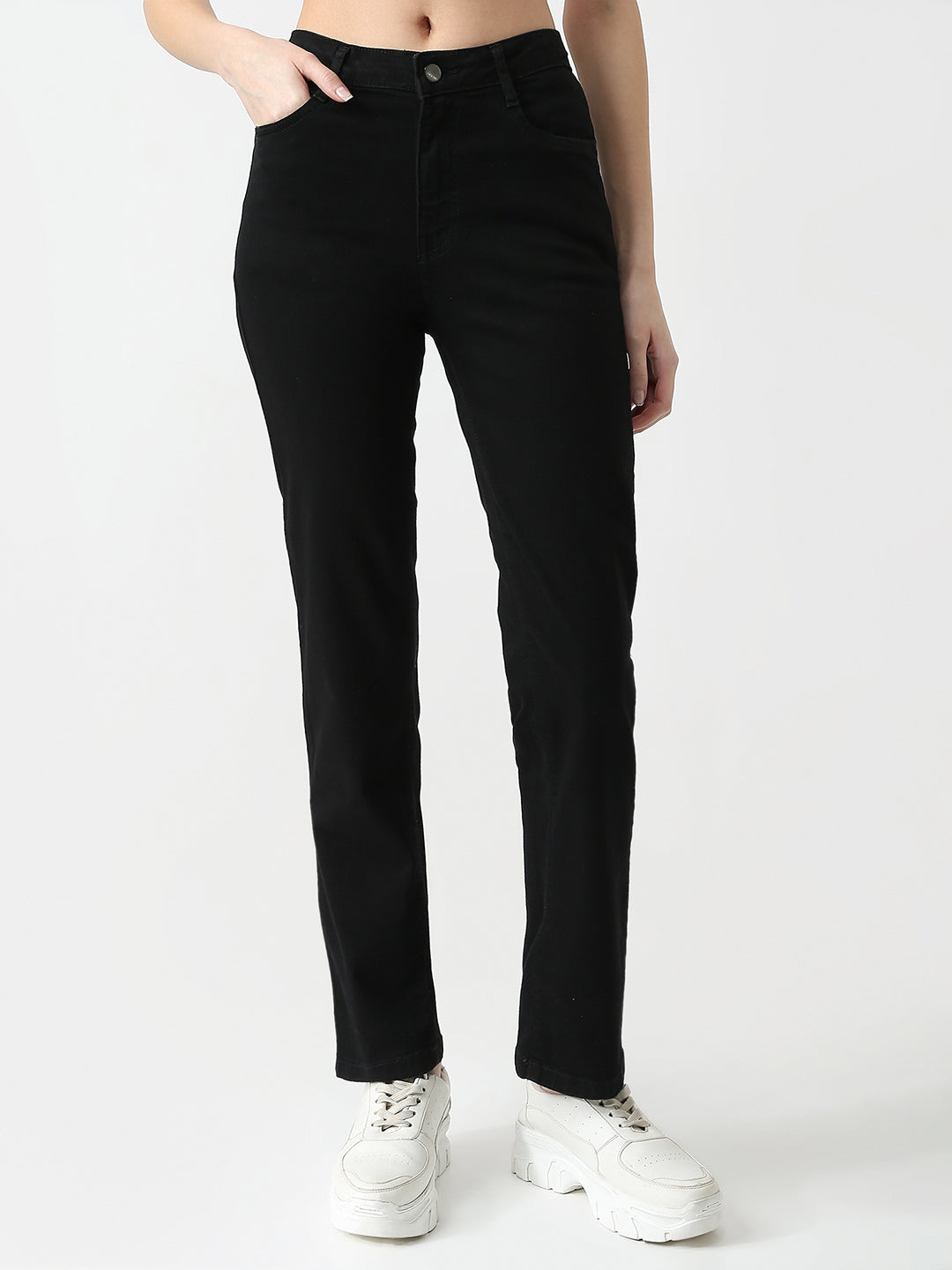 Women High Rise Straight Fit Jeans