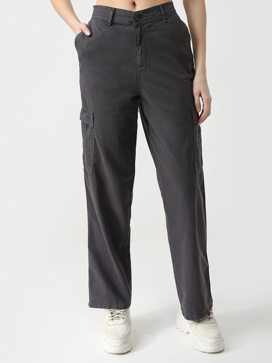 Women High Rise Loose Fit Cargo