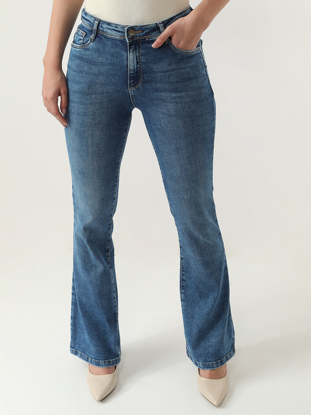 Women High Rise Flare Jeans