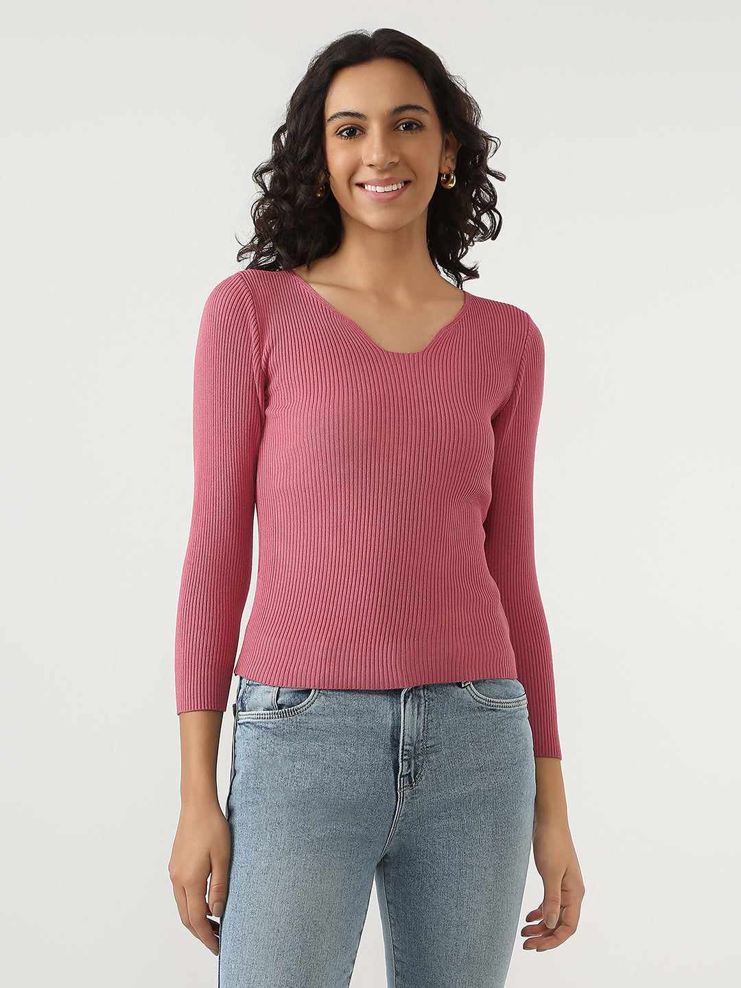 Women FLAT KNIT Slim Fit Tops