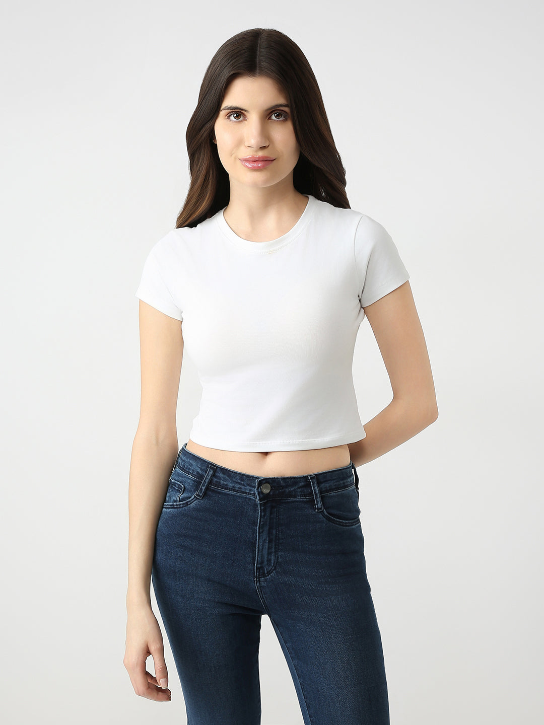 Women Slim Fit Solid T-Shirt