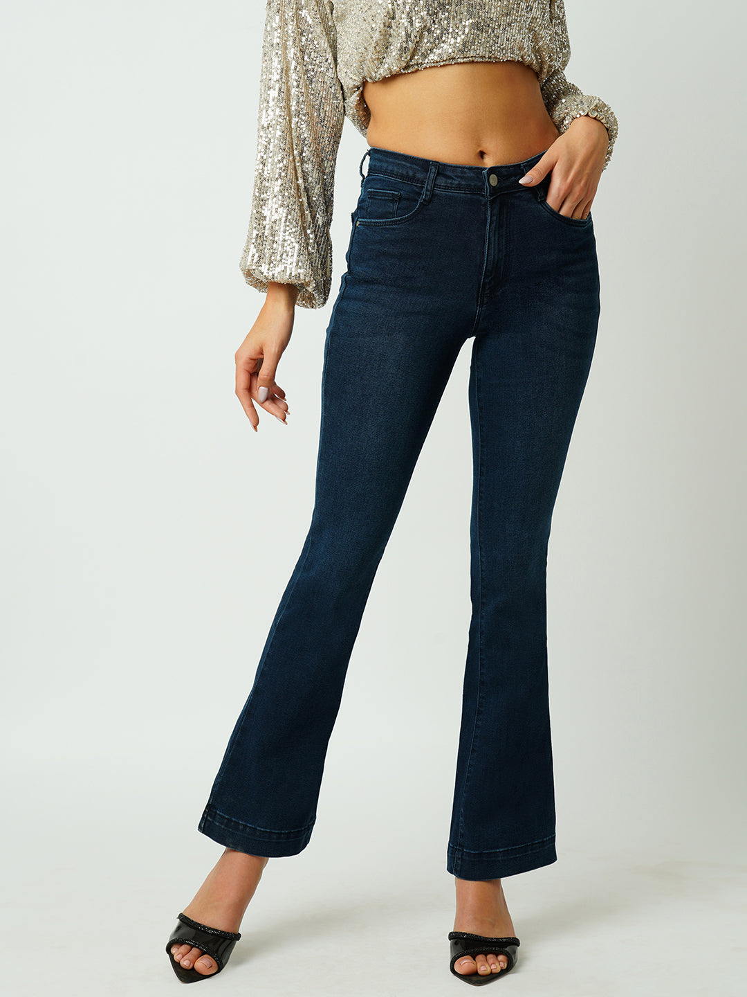 Shop High Rise Flare Jeans for Women Online at best price - Kraus
