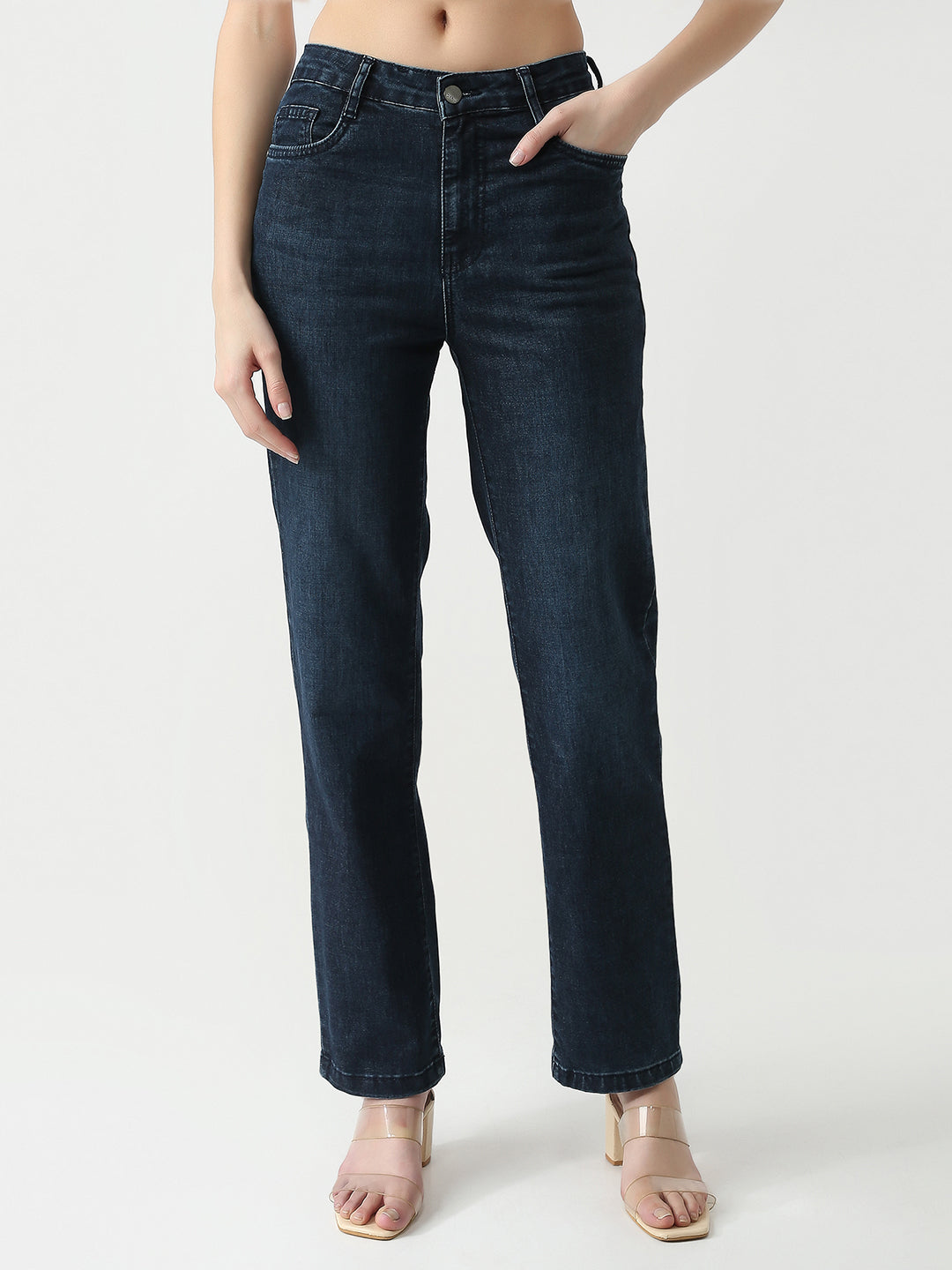 Women High Rise Straight Fit Jeans