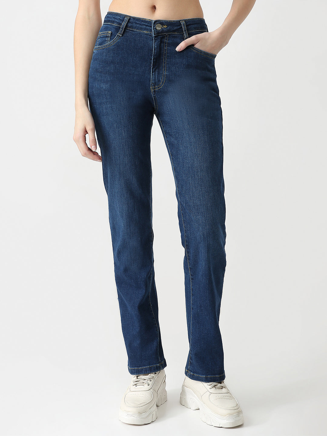 Women High Rise Straight Fit Jeans