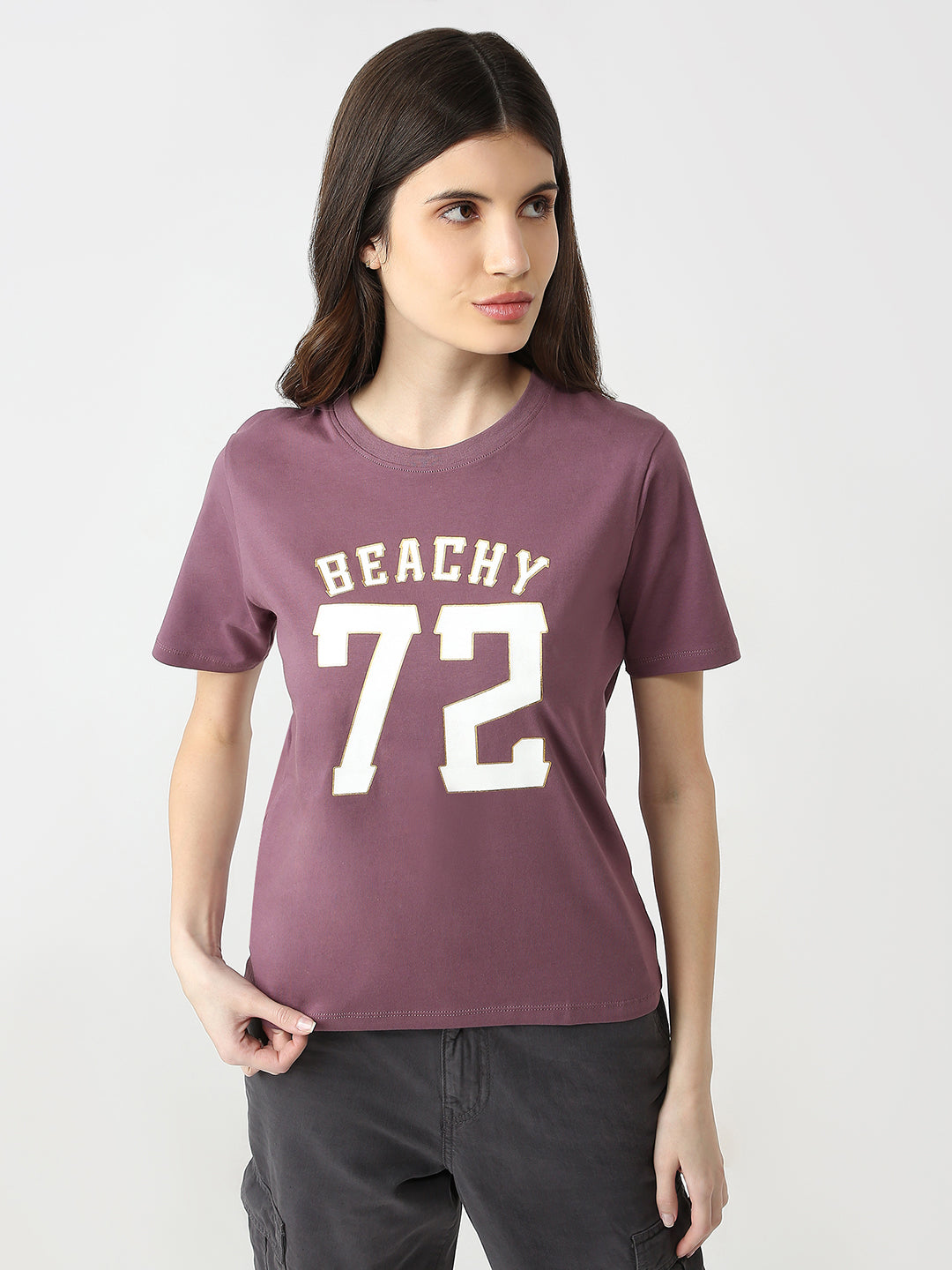 Women Slim Fit Printed T-Shirt