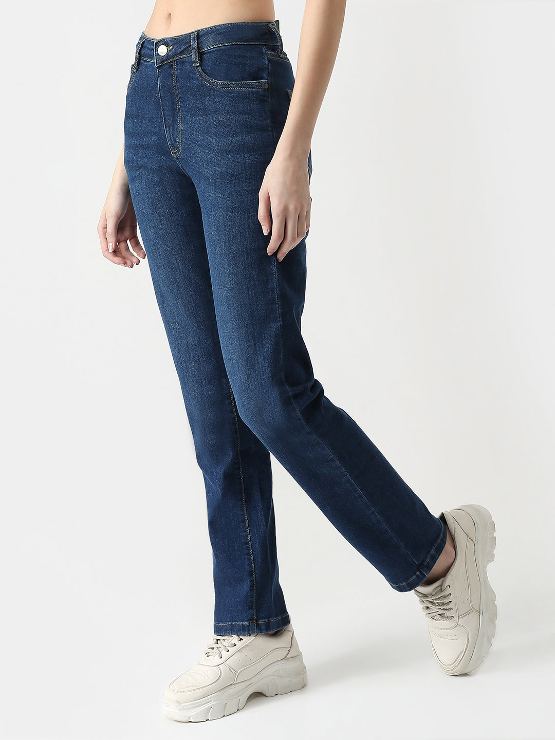 Women High Rise Straight Fit Jeans