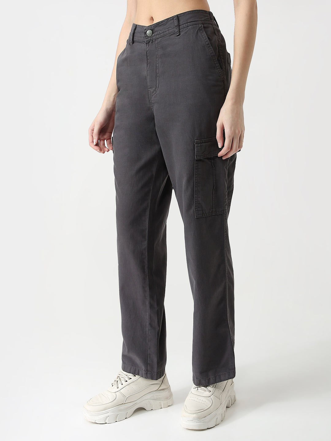 Women High Rise Loose Fit Cargo