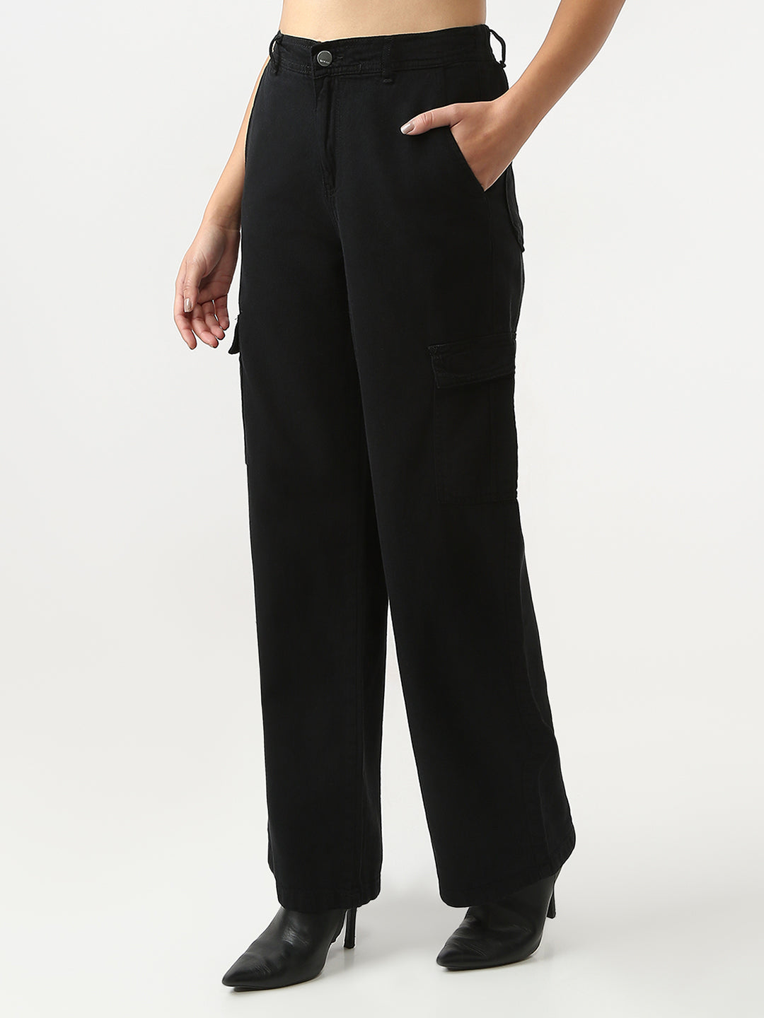 Women High-Rise Loose Fit Cargo