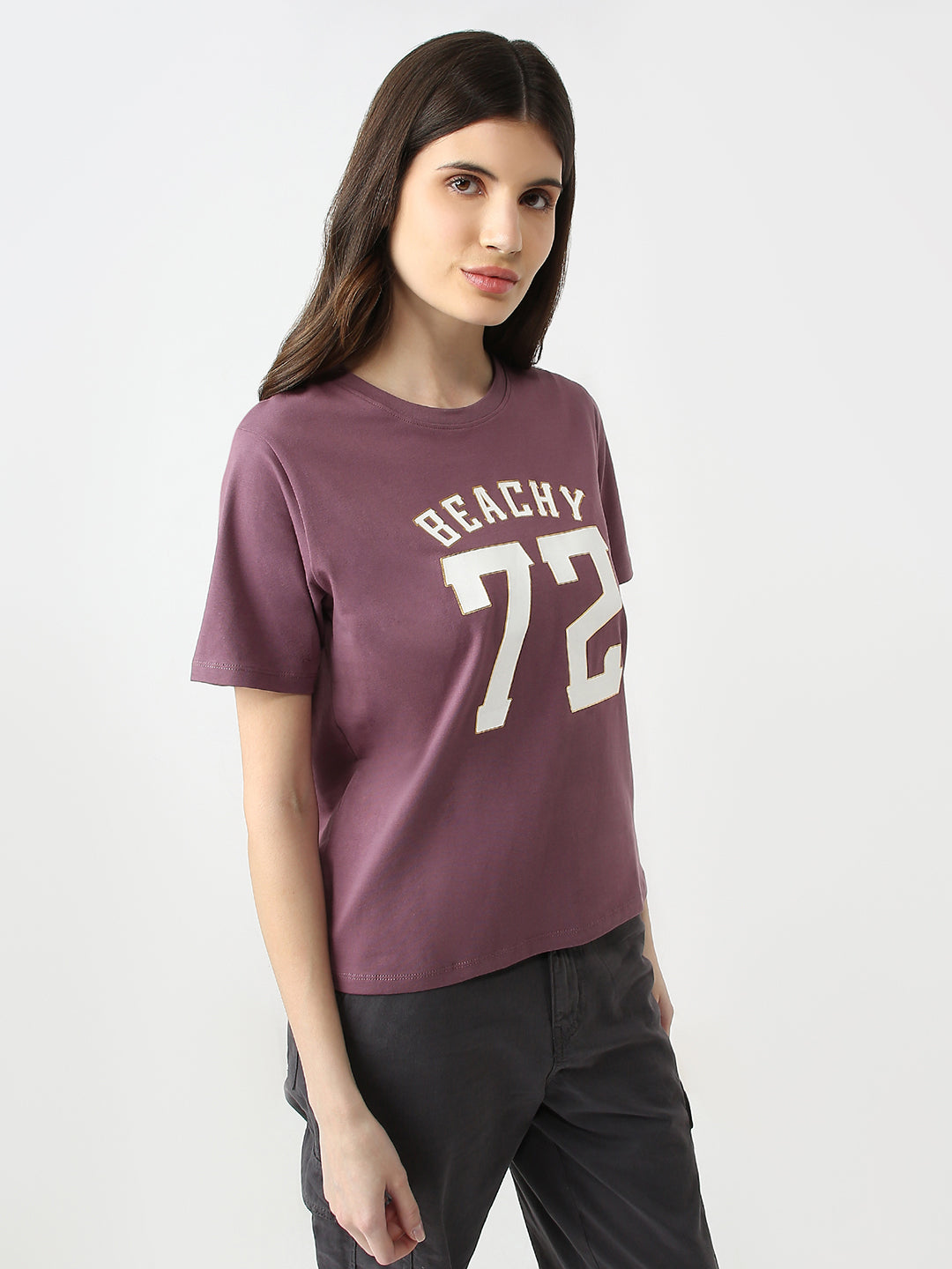 Women Slim Fit Printed T-Shirt