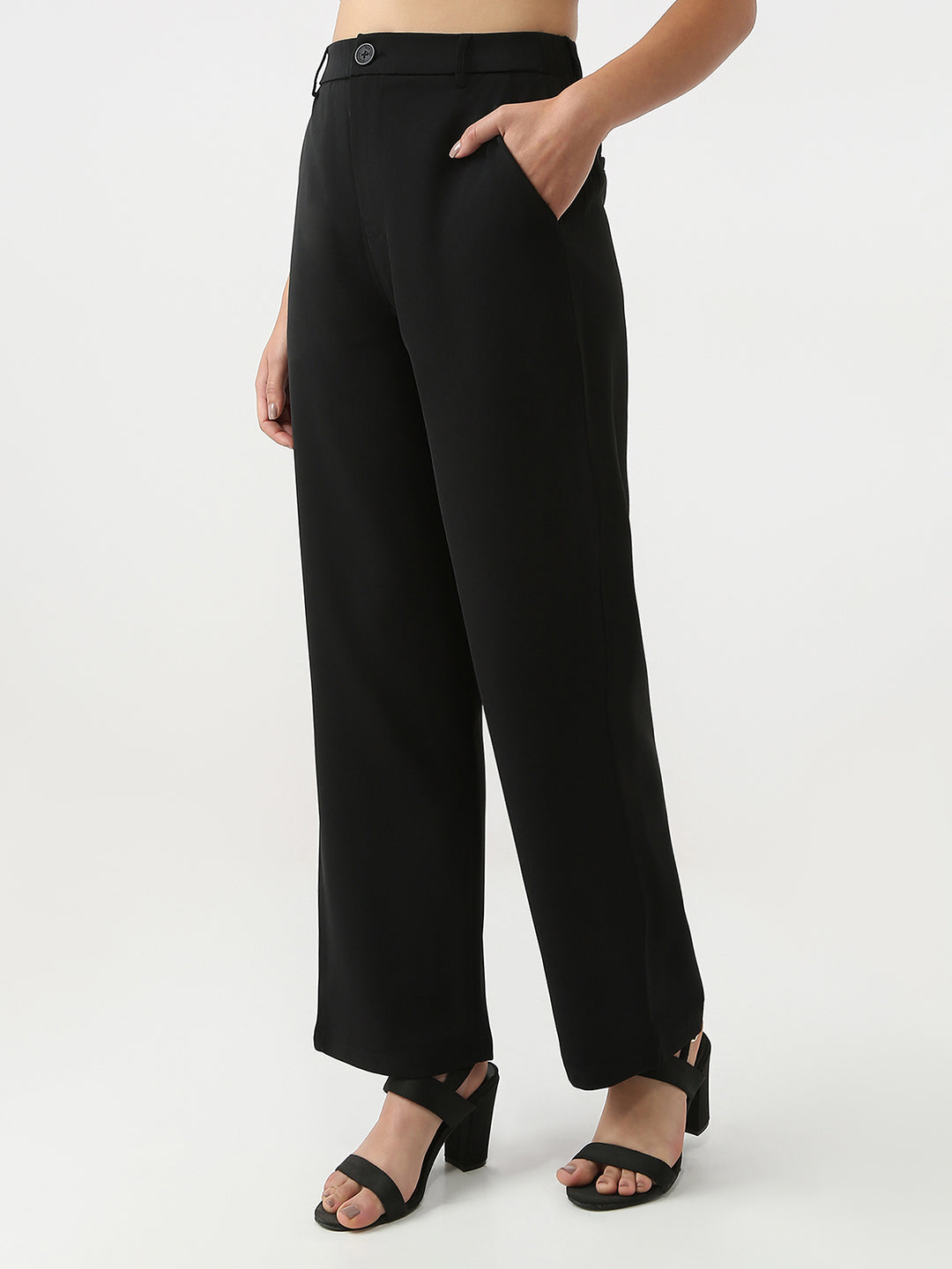 Women High Rise Wide Leg Trousers