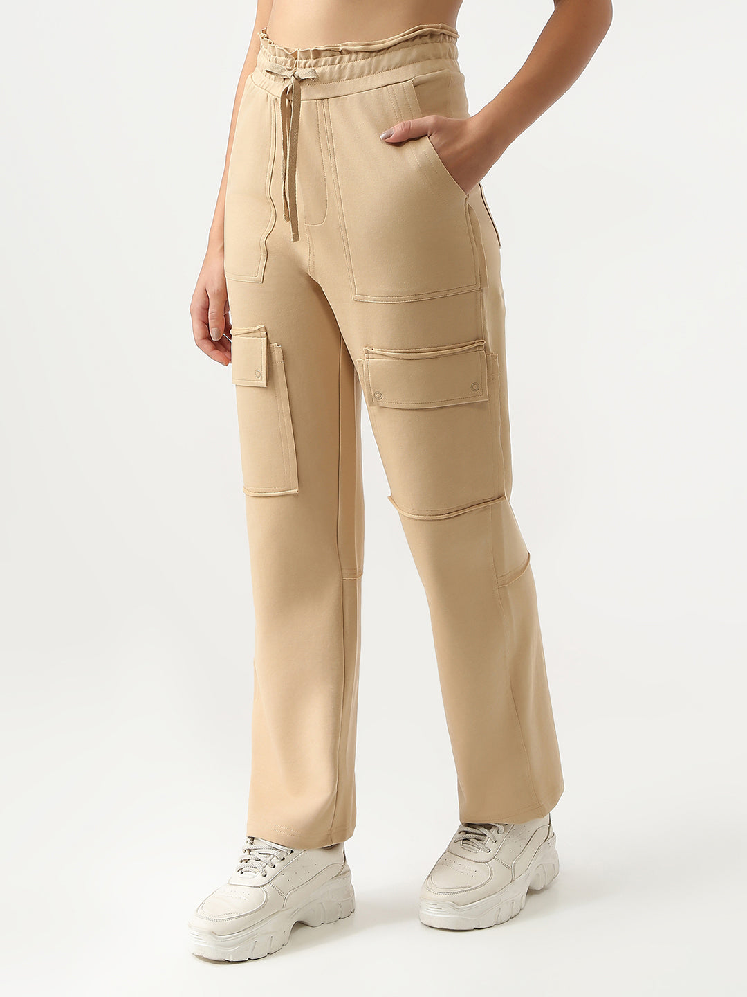 Women High Rise Loose Fit Cargo