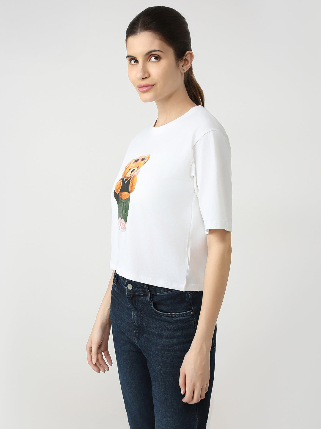 Women Slim Fit Printed T-Shirt