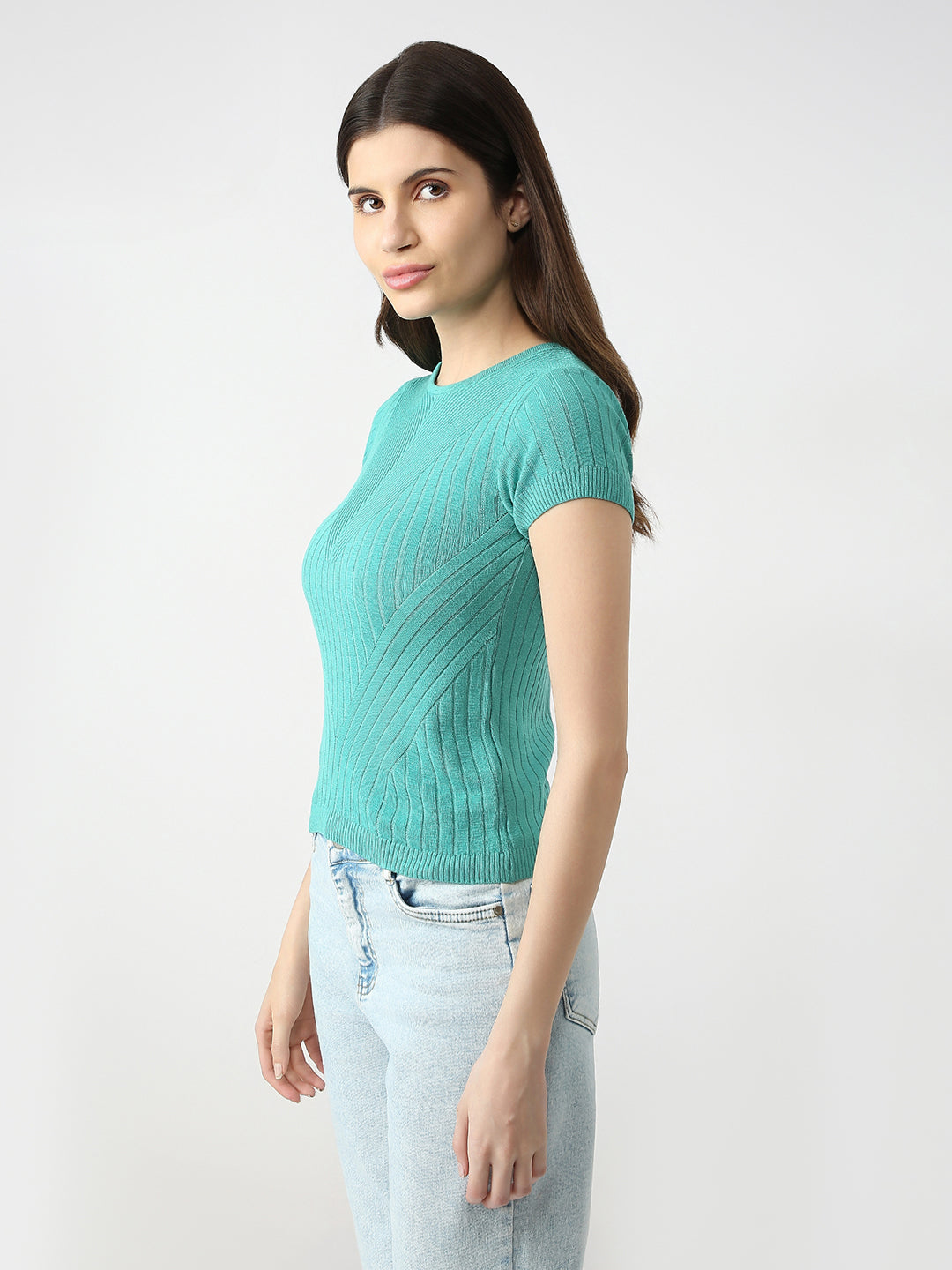 Women Slim Fit Solid Tops