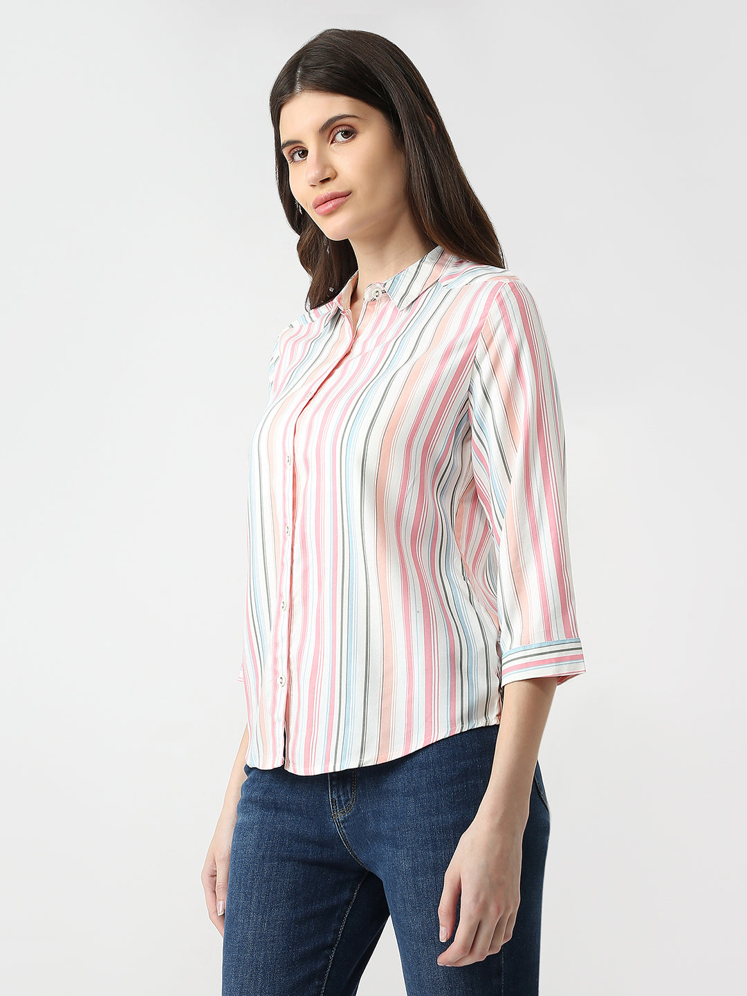 Women Slim Fit Striped Shirt