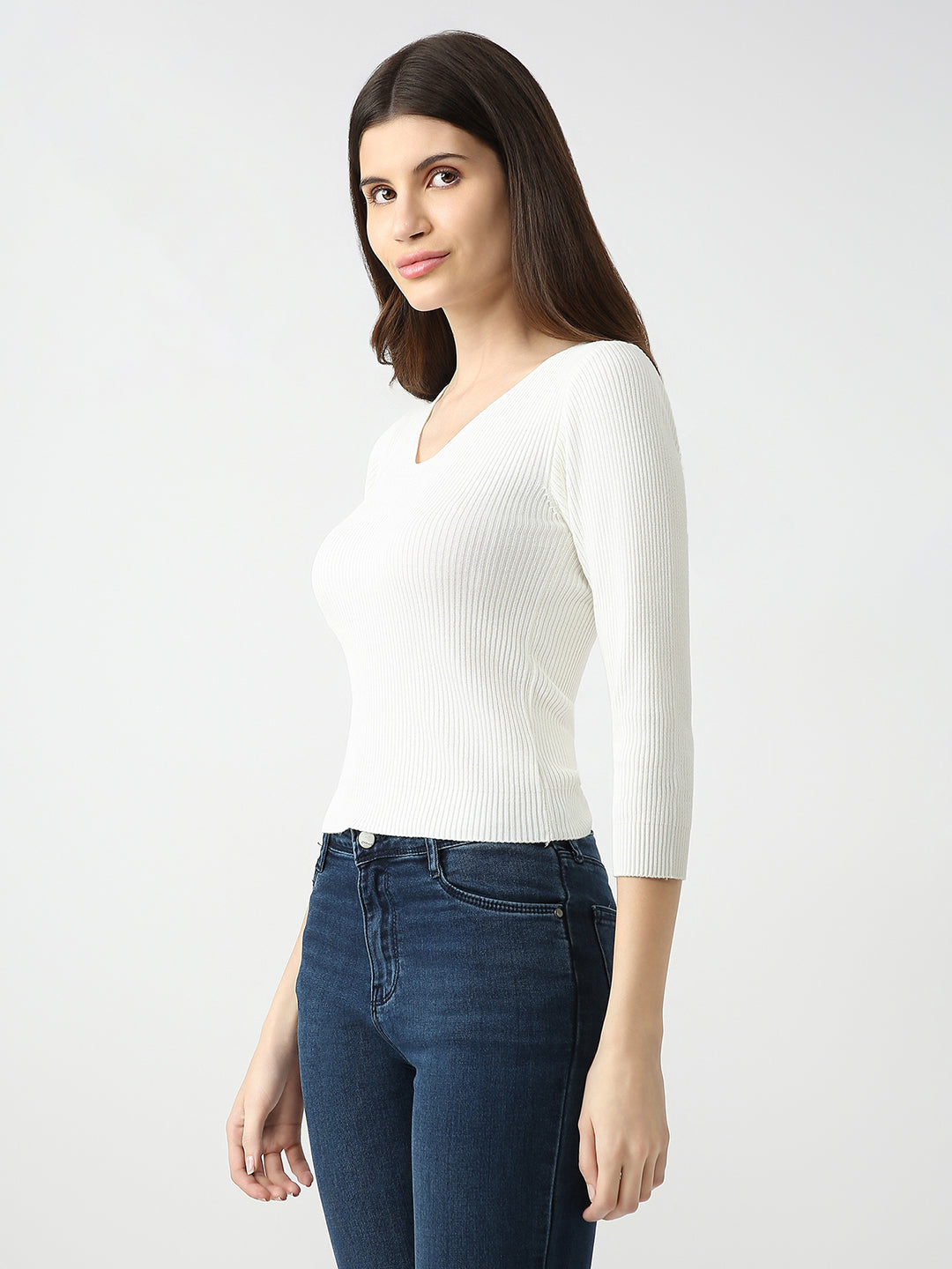 Women Slim Fit Solid Tops