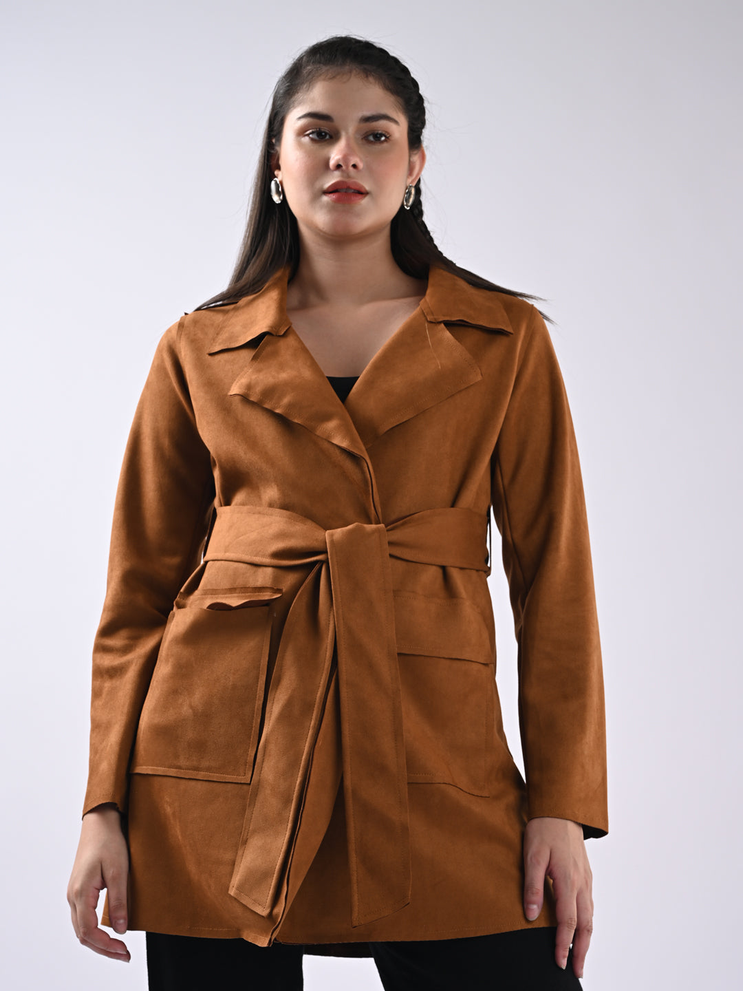 Women Trench Coat Tan Jacket