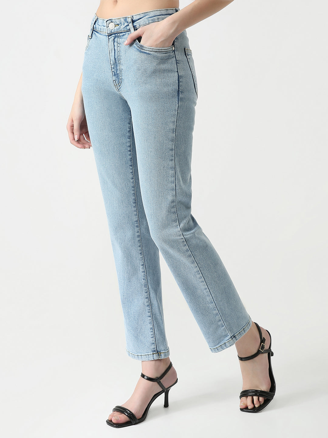 Women High Rise Straight Fit Jeans