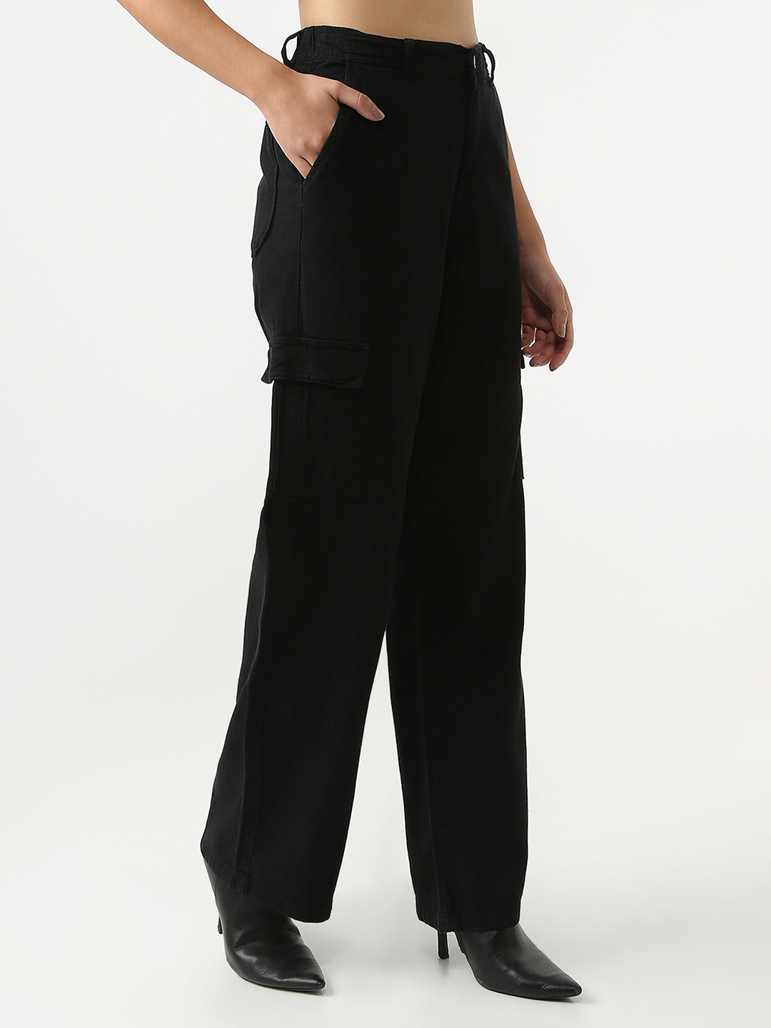 Women High-Rise Loose Fit Cargo