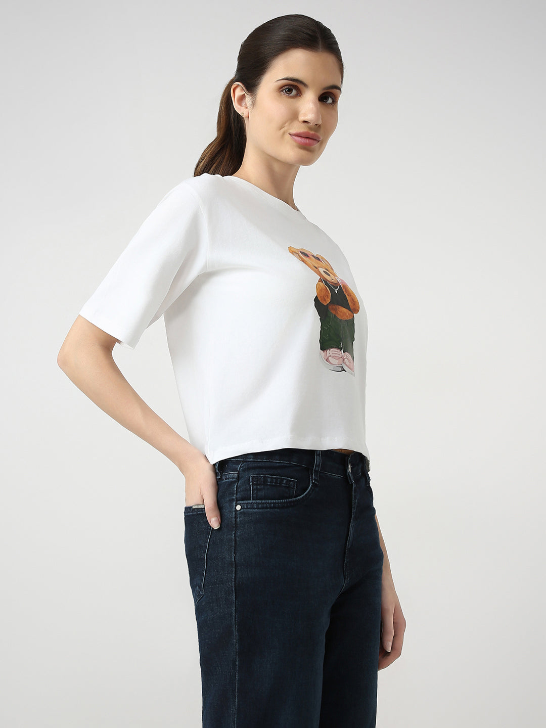 Women Slim Fit Printed T-Shirt