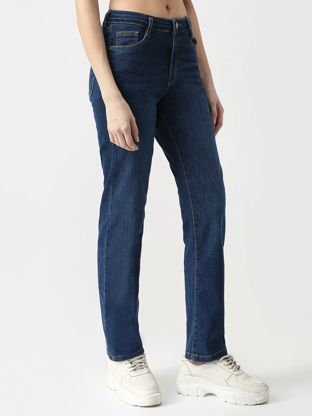 Women High Rise Straight Fit Jeans