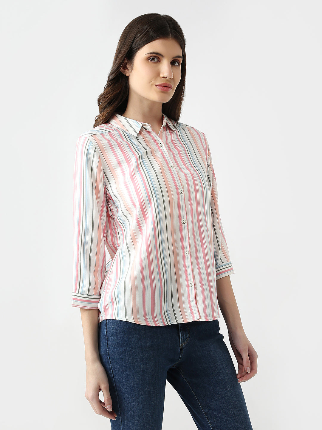 Women Slim Fit Striped Shirt