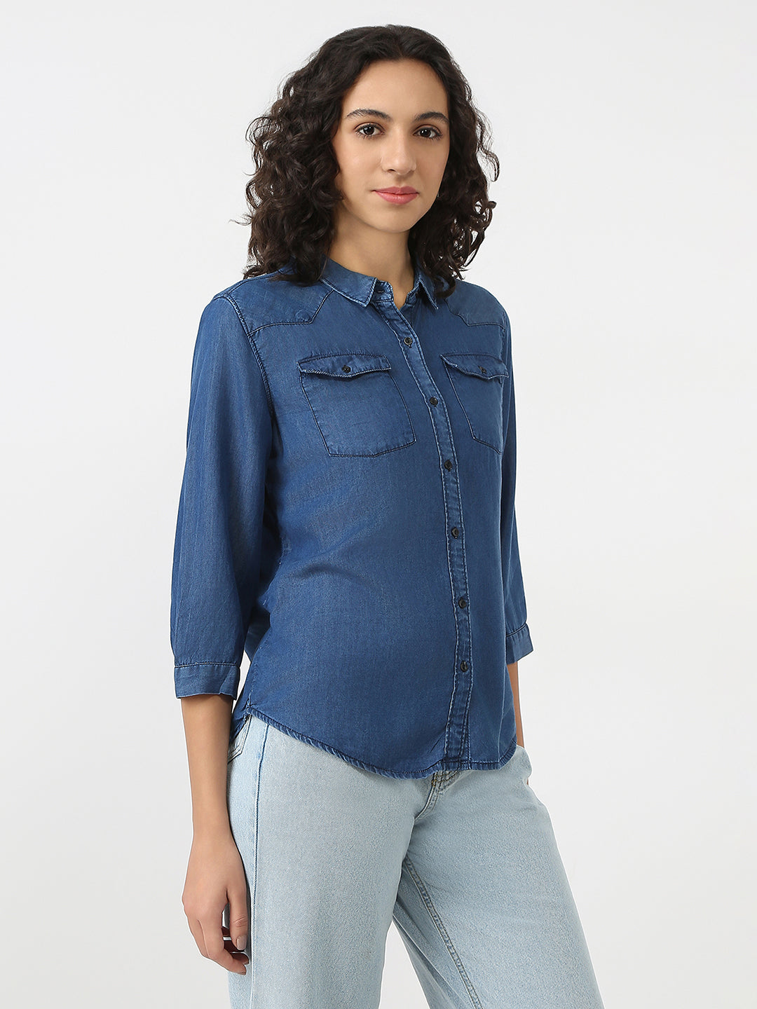 Women Slim Fit  Denim Shirts