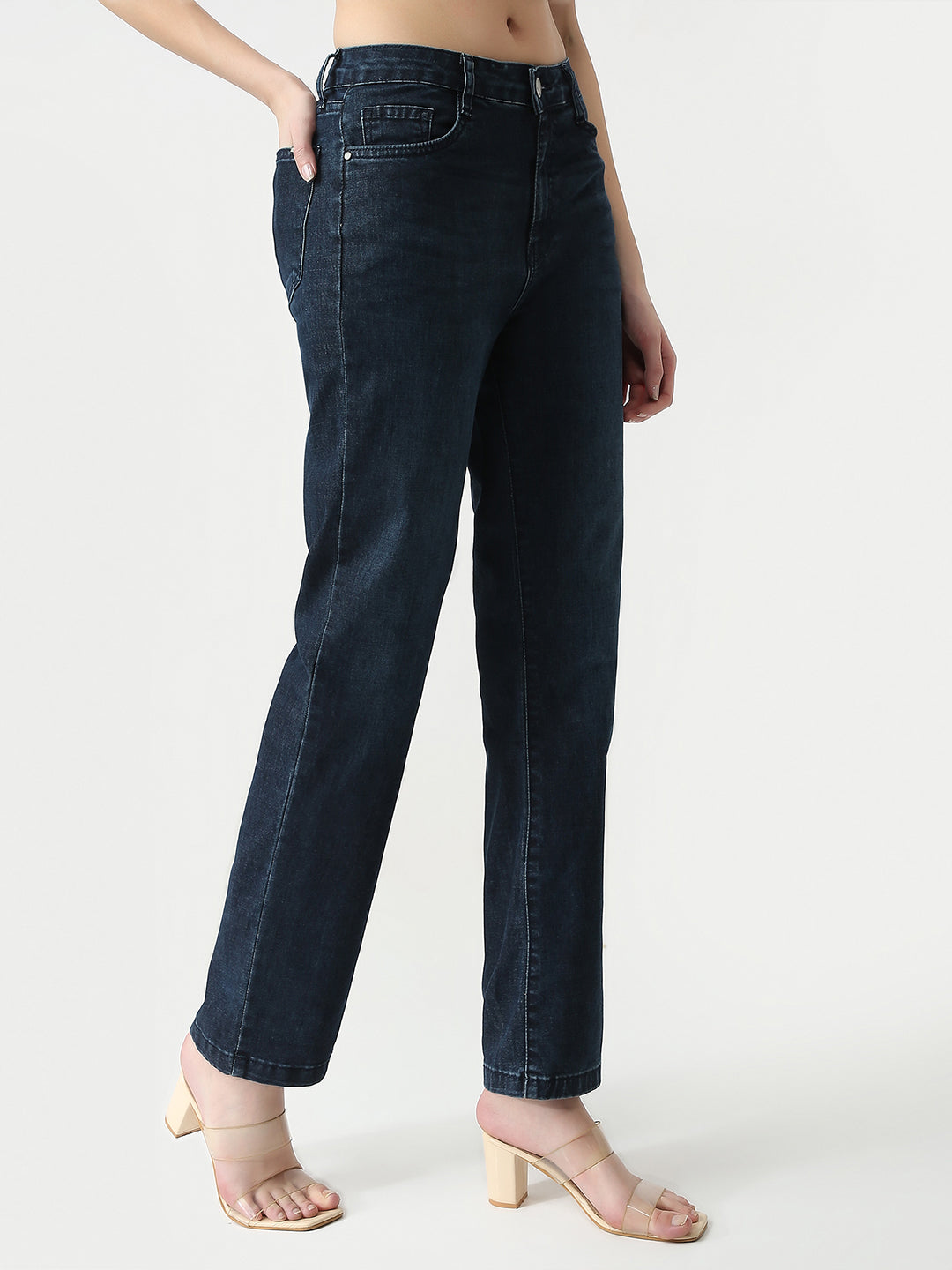 Women High Rise Straight Fit Jeans