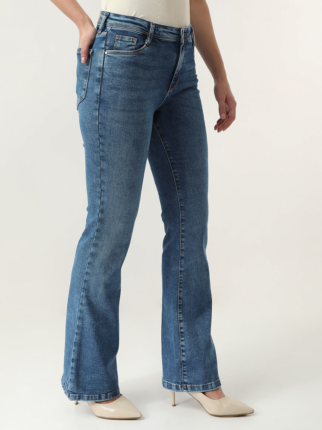 Women High Rise Flare Jeans