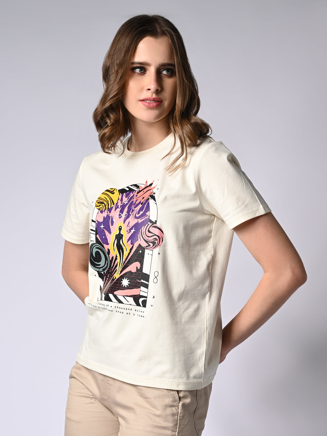 Women  Printed Slim Fit Oversize T-Shirt