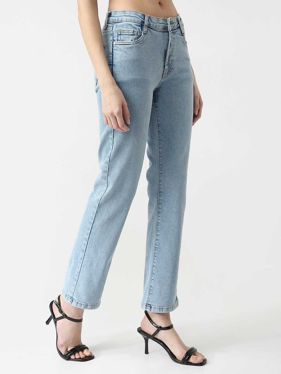 Women High Rise Straight Fit Jeans