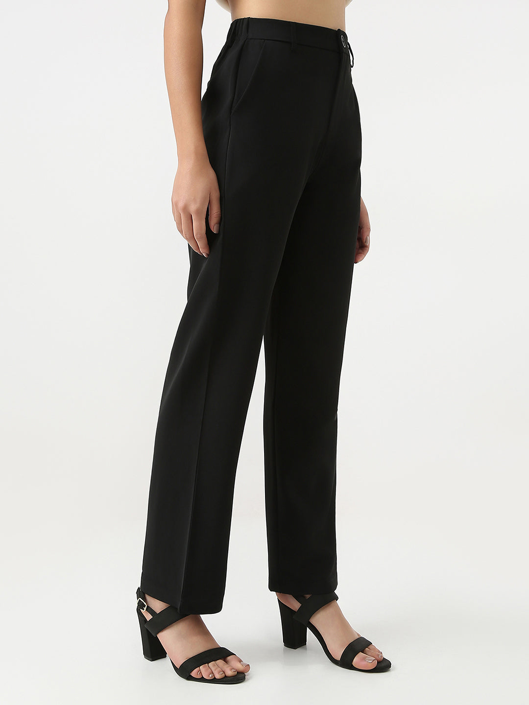 Women High Rise Wide Leg Trousers