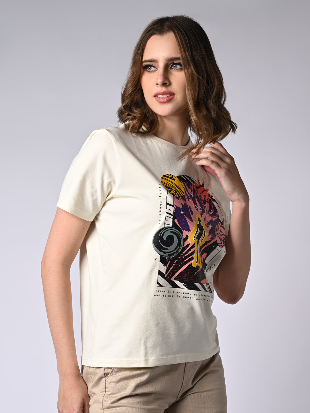 Women  Printed Slim Fit Oversize T-Shirt