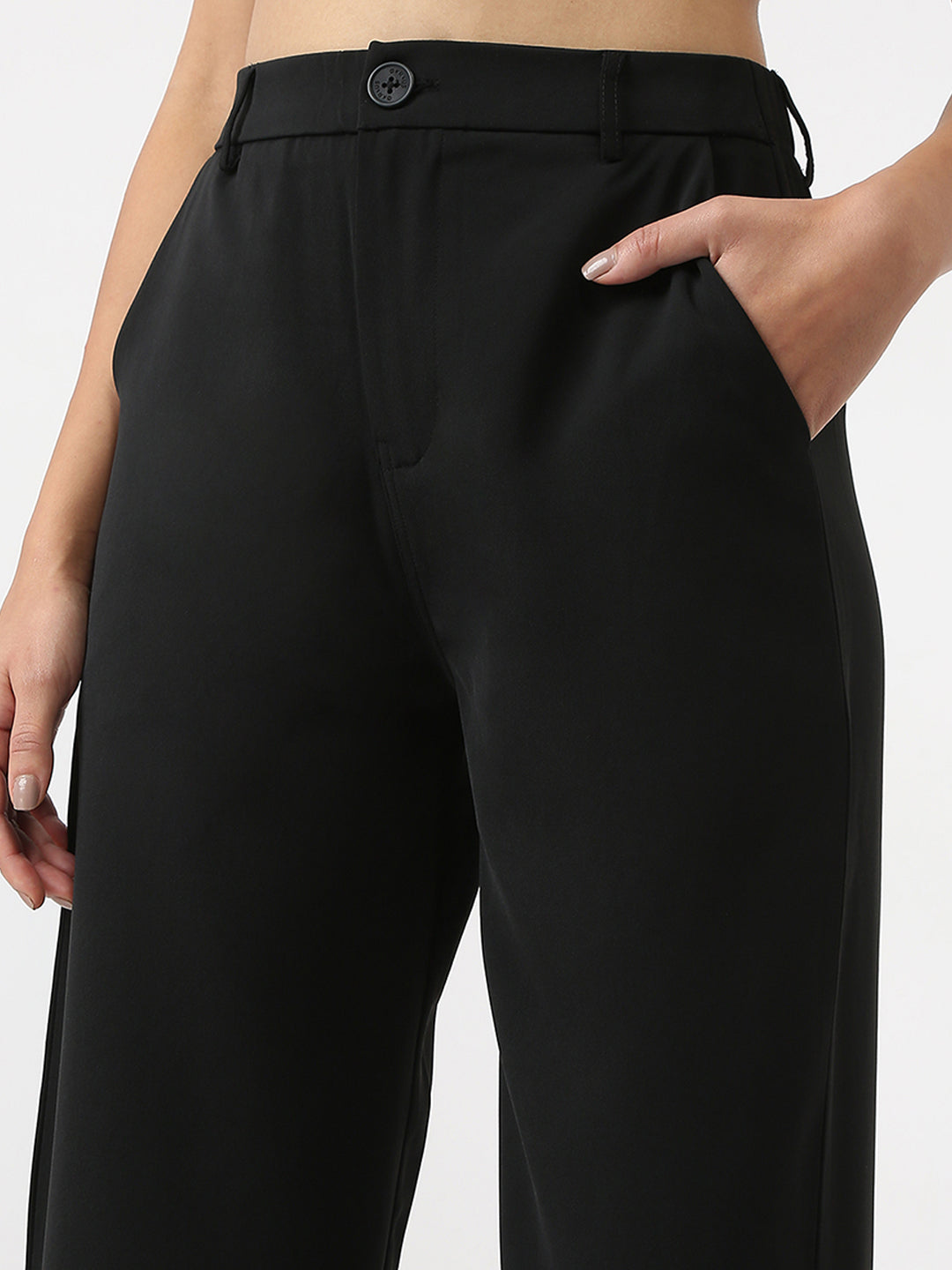 Women High Rise Wide Leg Trousers