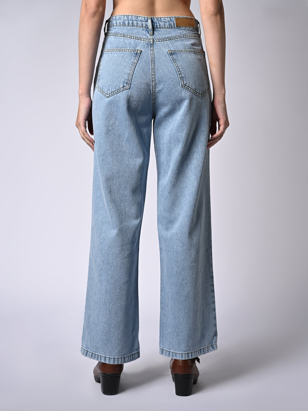 Women High Rise Wide Leg Jeans