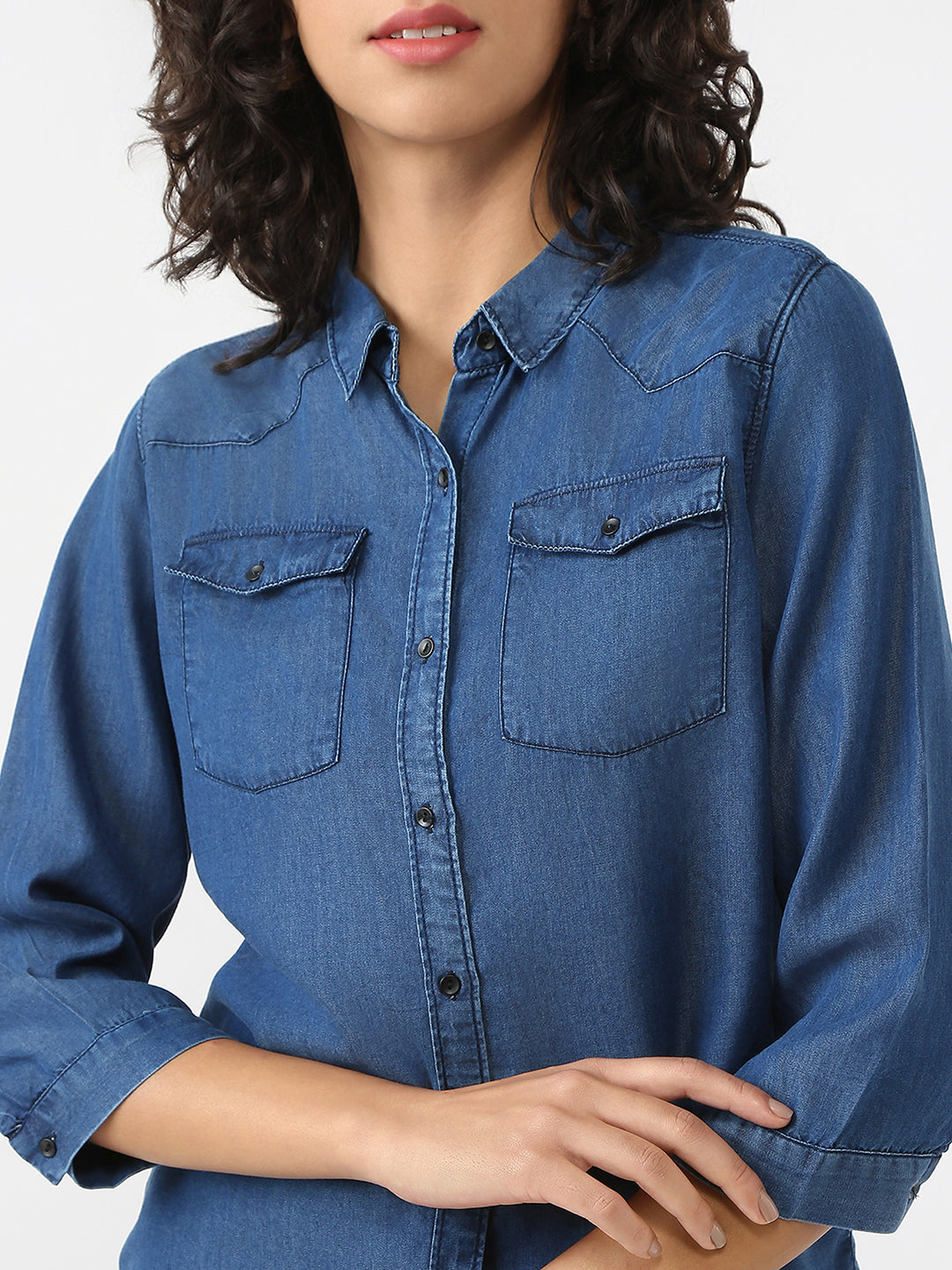 Women Slim Fit  Denim Shirts