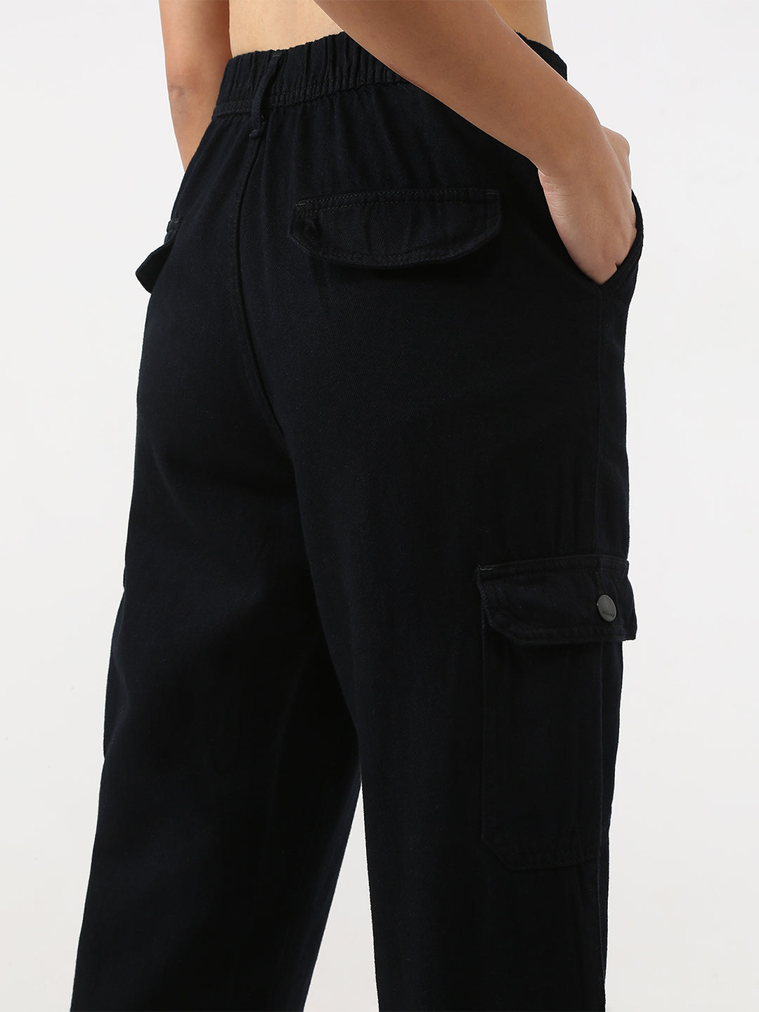 Women High Rise Loose Fit Cargo