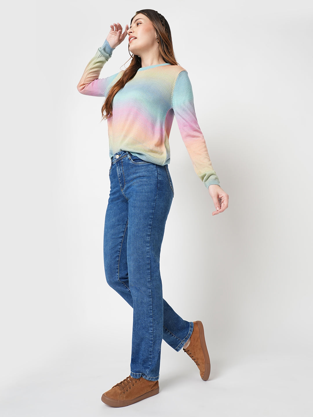 Women High-Rise Slim Straight Fit Jeans