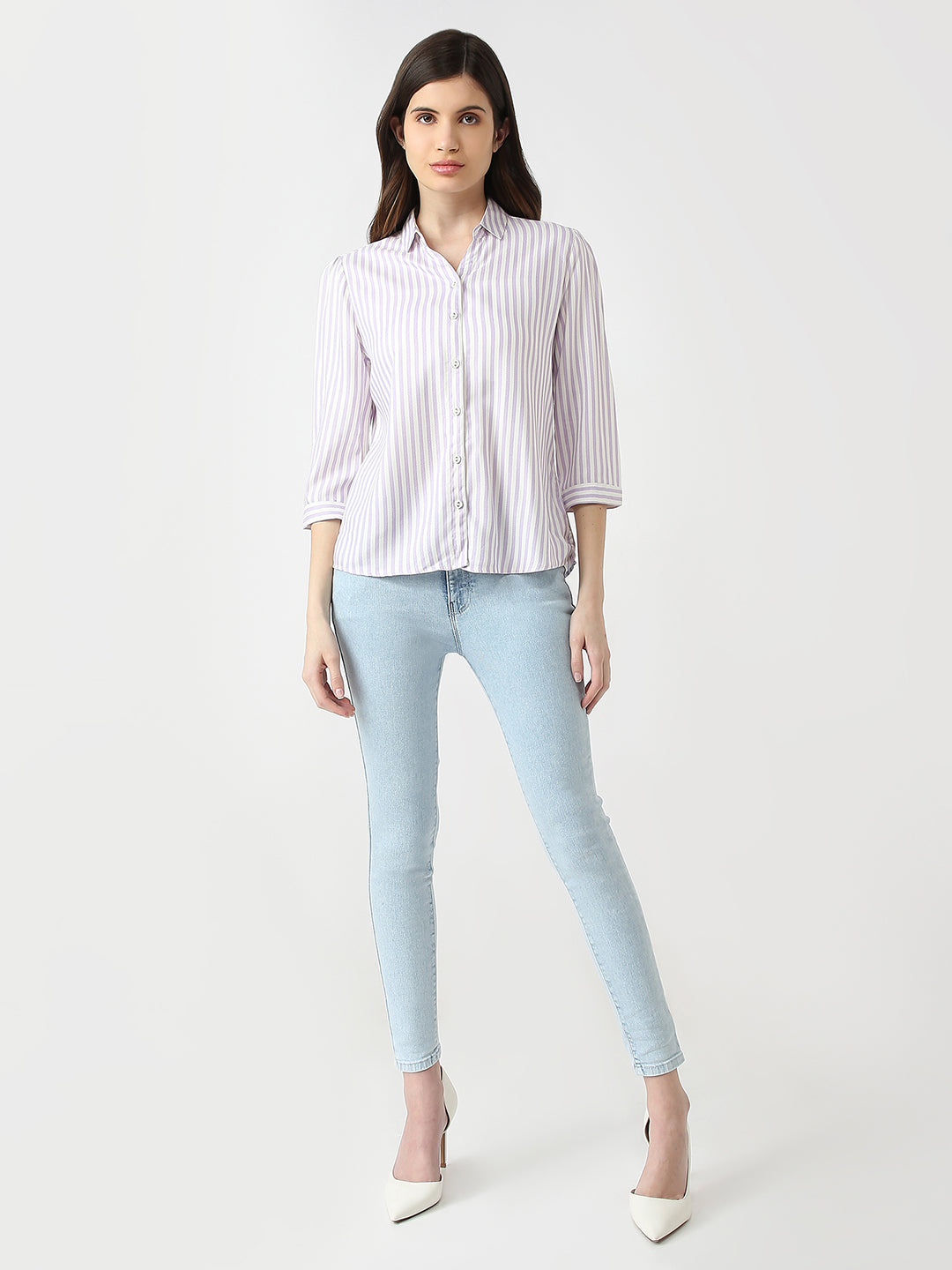 Women Slim Fit Striped Shirt