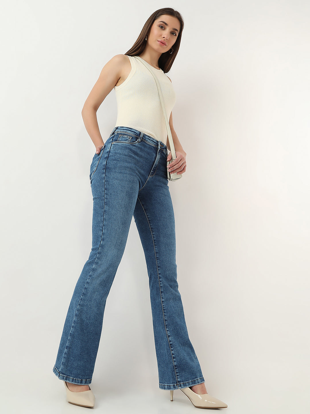 Women High Rise Flare Jeans