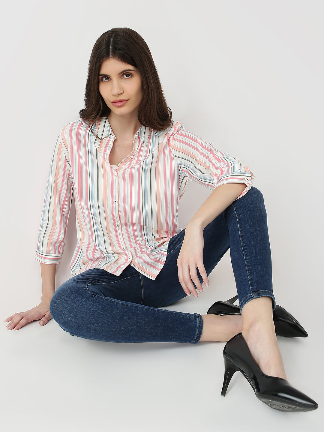 Women Slim Fit Striped Shirt