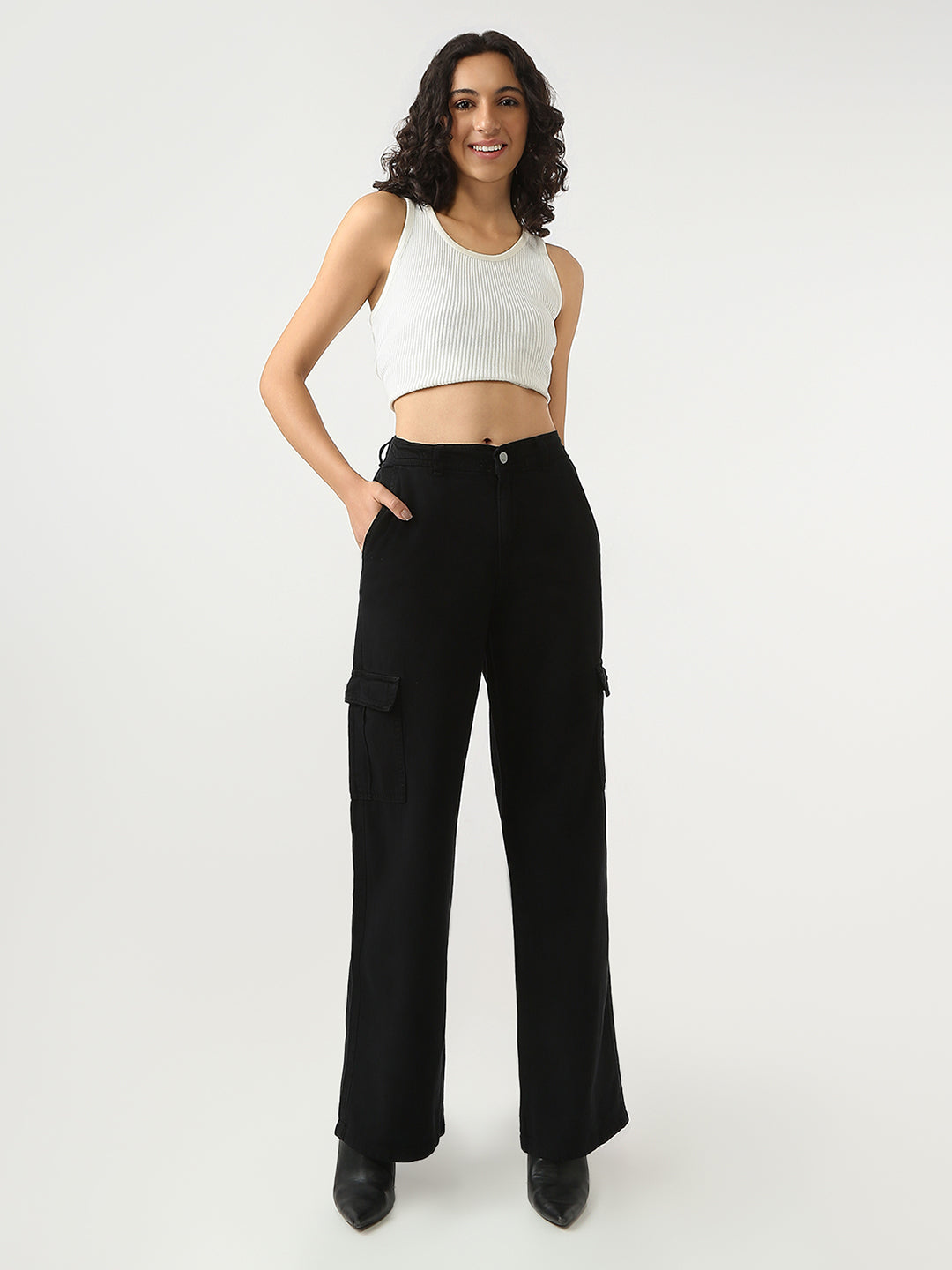 Women High-Rise Loose Fit Cargo