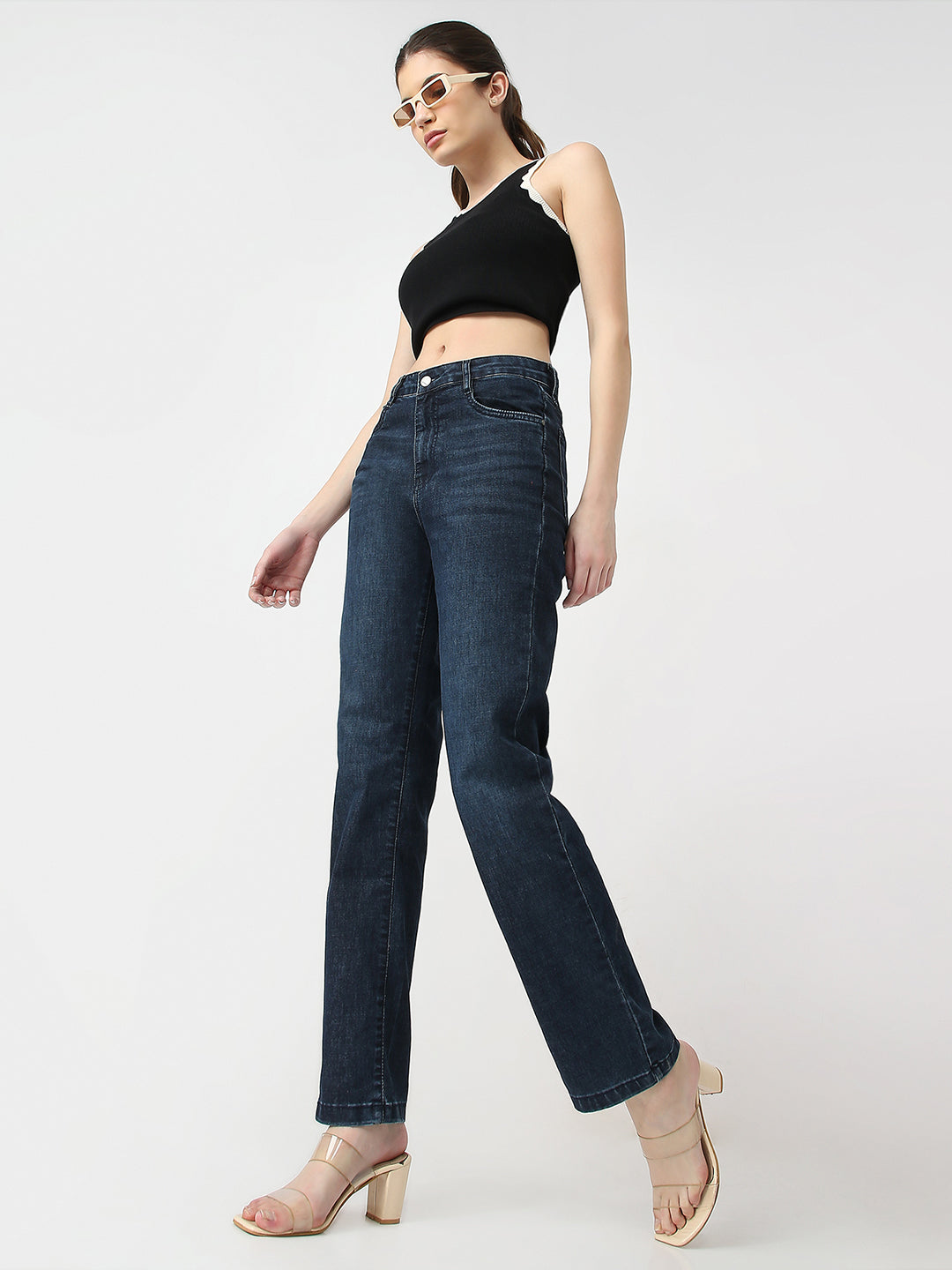 Women High Rise Straight Fit Jeans