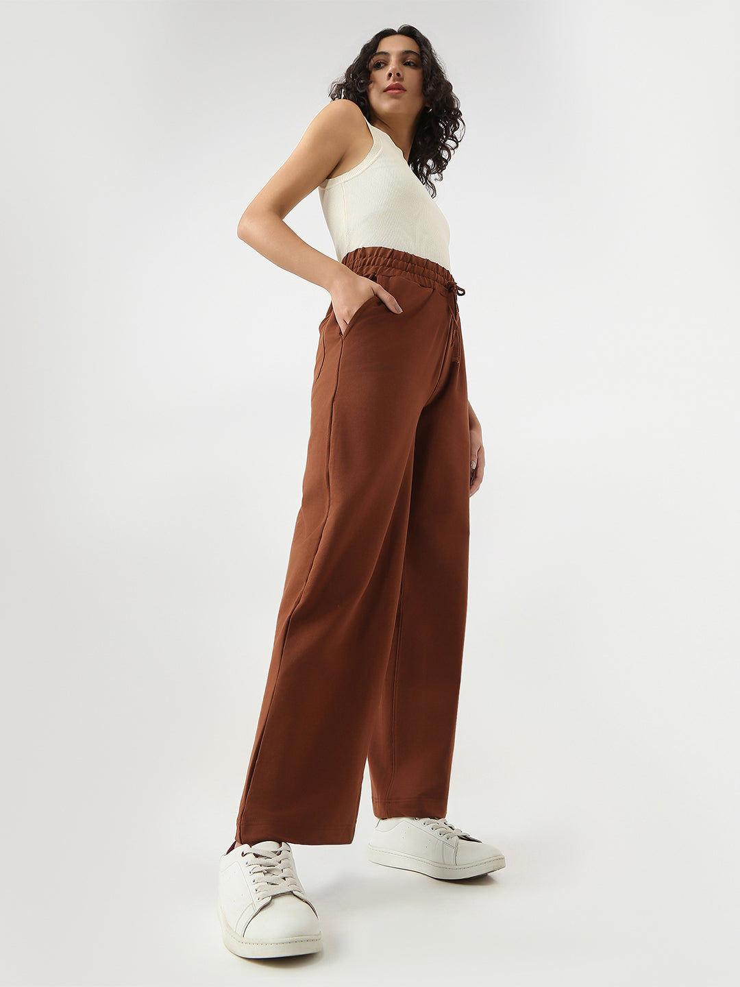 Women High Rise Loose Fit Trousers