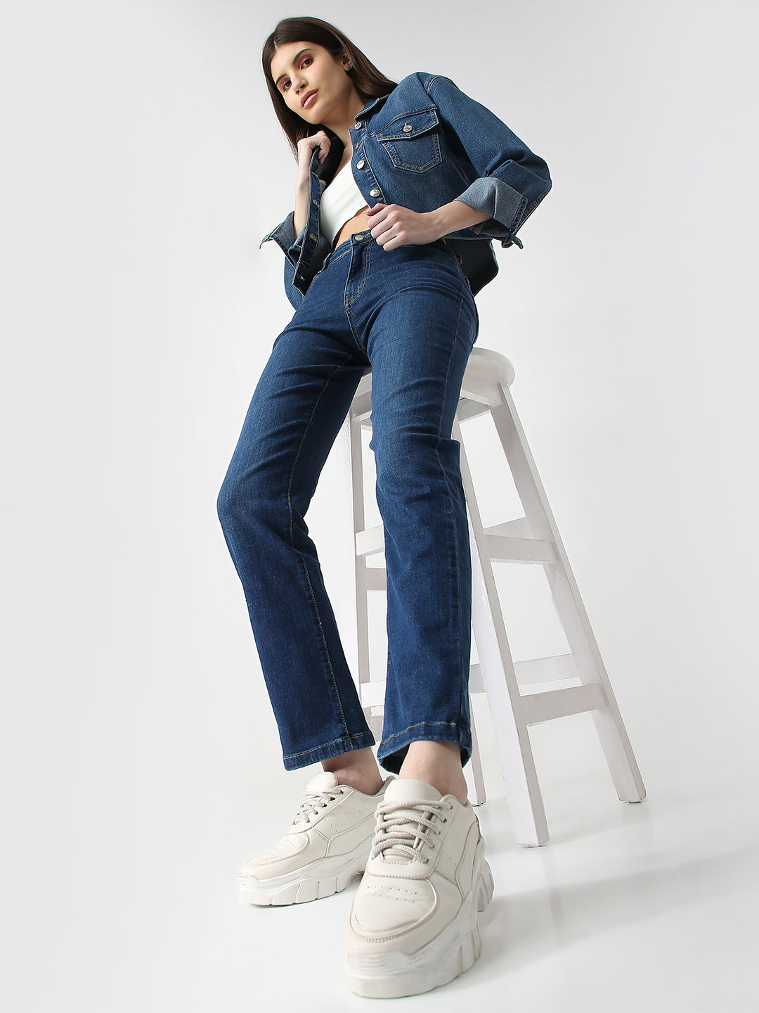 Women High Rise Straight Fit Jeans