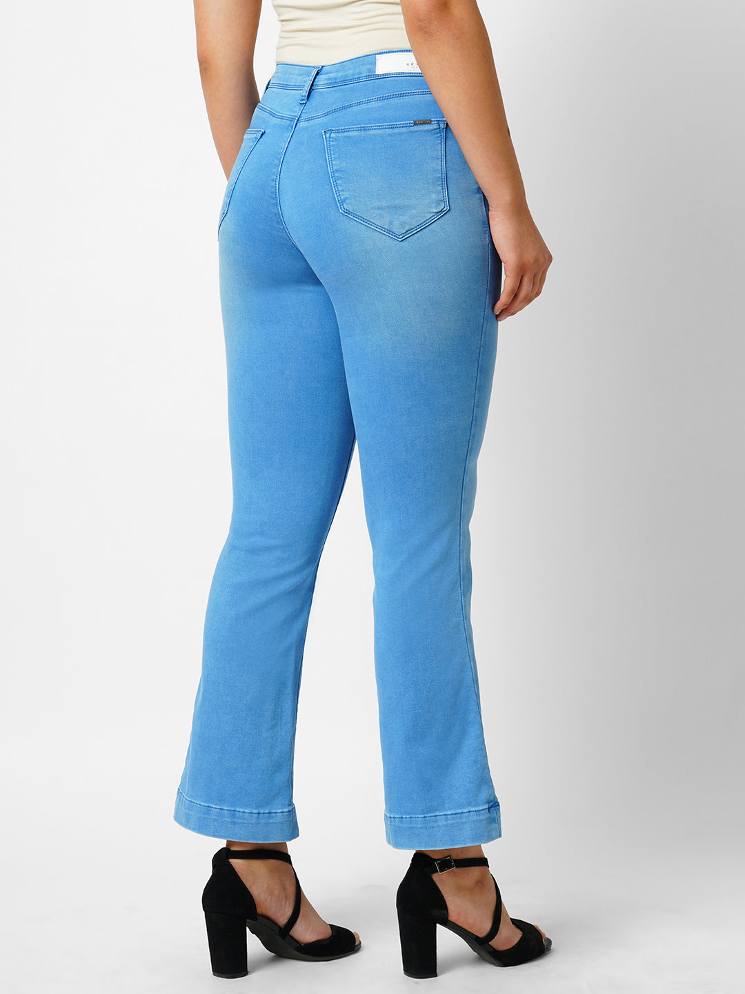 Women High-Rise Mini Flare Jeans